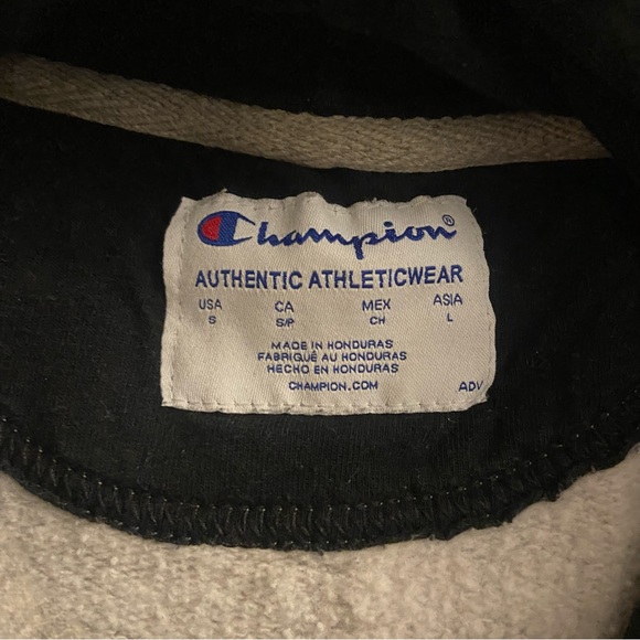 Champion plain gray hoodie sweatshirt sz S - Picture 7 of 12